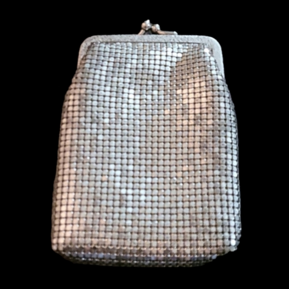 Vintage 80's Elka Silver Scaled Mesh Coin Bag